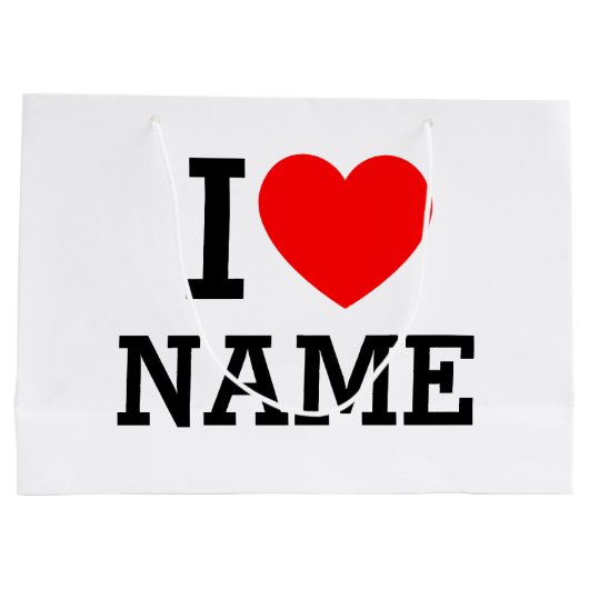 Herzname Große Geschenktüte (Rückseite)