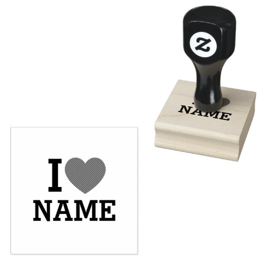 Herzname Gummistempel (Stempel)