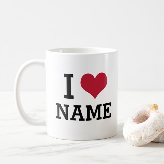 Herzname Kaffeetasse (Mit Donut)