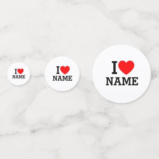 Herzname Konfetti (Vorderseiten)