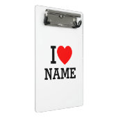 Herzname Mini Klemmbrett (Schrägansicht)