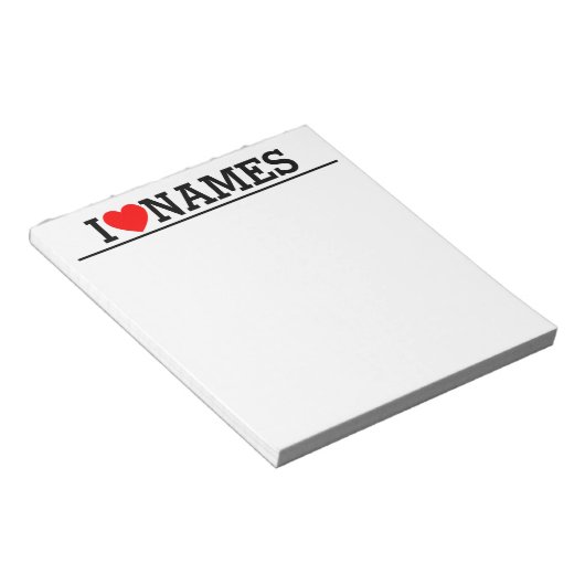 Herzname Notizblock (angewinkelt)