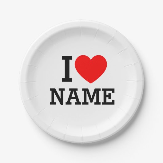 Herzname Pappteller (Vorderseite)