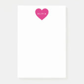 Herzname Personalisiert Post-it Klebezettel (Vorderseite)