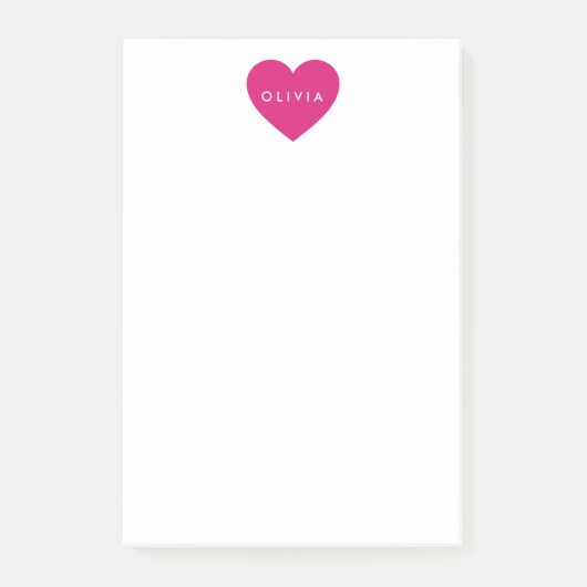 Herzname Personalisiert Post-it Klebezettel (Vorderseite)