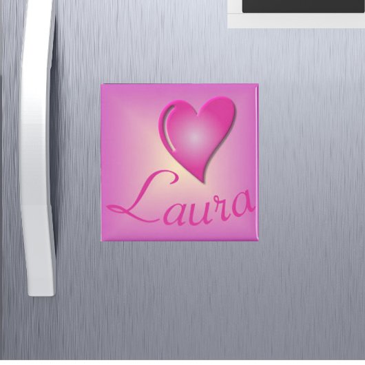 Herzname Pink Personalisiert Magnet
