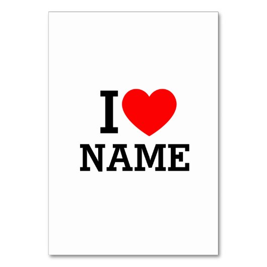 Herzname Tischnummer (Vorderseite)