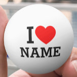 Herzname Tischtennisball<br><div class="desc">Schreiben Sie Ihren gewünschten Namen oder Text in den Namensbereich.</div>