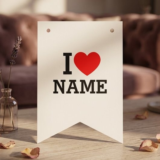 Herzname Wimpelkette
