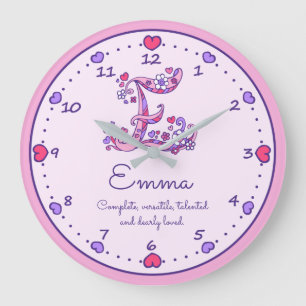 Herznamensbedeutungsuhr des Monogramms E Emma Große Wanduhr