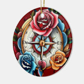 "Herznavigieren" Keramik Ornament (Links)