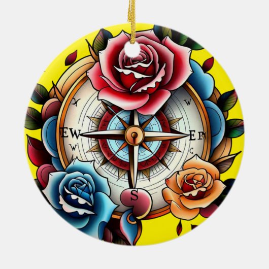 "Herznavigieren" Keramik Ornament (Hinten)