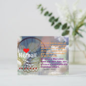 Herznetzball-Design und inspirierendes Zitat Postkarte (Stehend Vorderseite)