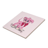 Herznose Pink Puppy-Cartoon Fliese (Seite)
