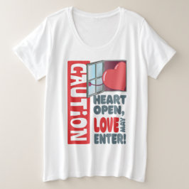 Herzöffnen, Liebe kann eintreten (Valentinstag) Große Größe T-Shirt