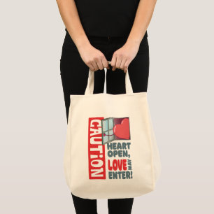 Herzöffnen, Liebe kann eintreten (Valentinstag) Tragetasche