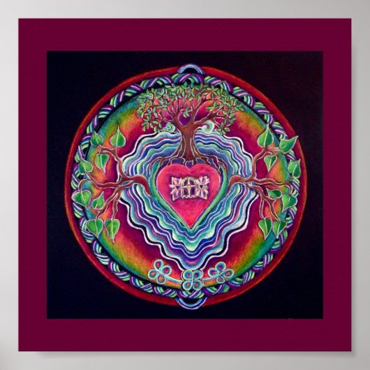 Herzöffnen Mandala Print Poster (Vorne)