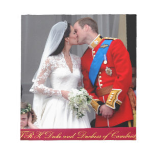 Herzog und Herzogin von Cambridge Royal Wedding Notizblock