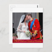Herzog und Herzogin von Cambridge Royal Wedding Postkarte (Vorne/Hinten)