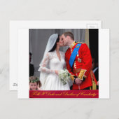 Herzog und Herzogin von Cambridge Royal Wedding Postkarte (Vorne/Hinten)
