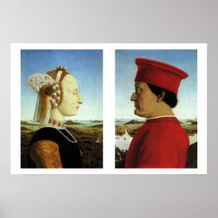 Herzog und Herzogin von Urbino, Piero della France Poster