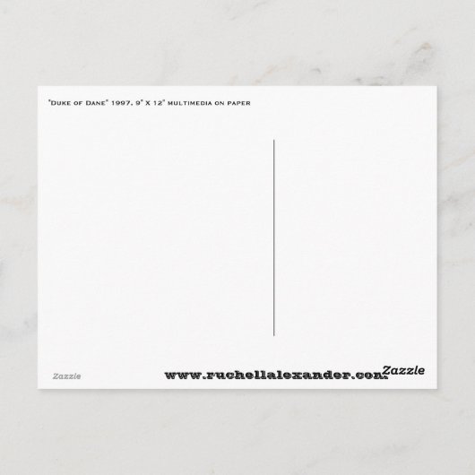 "Herzog von Dane" von Ruchell Alexander Postkarte (Rückseite)