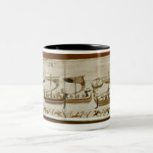 Herzog William und sein Flottenkreuz Pevensey Zweifarbige Tasse (Mittel)