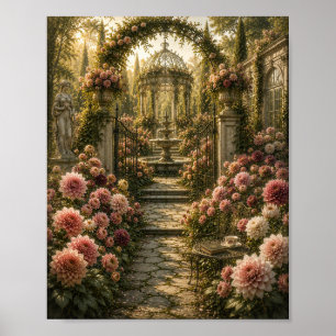 Herzogin-Dahlia-Garten Vintage-Botanik Poster