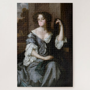Herzogin von Portsmouth bläst rosa Kaugummi Puzzle