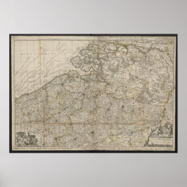 Herzogtum Brabant mit angrenzenden Provinzen Karte Poster