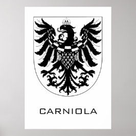 Herzogtum Krain Monochrome Heraldische Kunst Poster