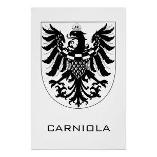 Herzogtum Krain Monochrome Heraldische Kunst Poster