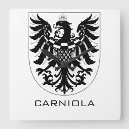 Herzogtum Krain Monochrome Heraldische Kunst Quadratische Wanduhr