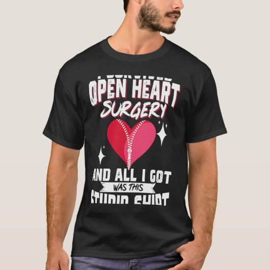 Herzoperation Bypass-Bewusstsein Herz I Überlebend T-Shirt (Vorderseite)
