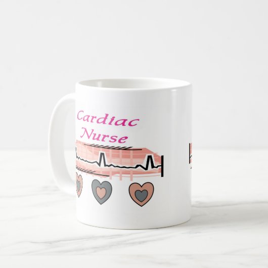 Herzpapier-Entwurf der krankenschwester-EKG Kaffeetasse (Vorderseite Links)