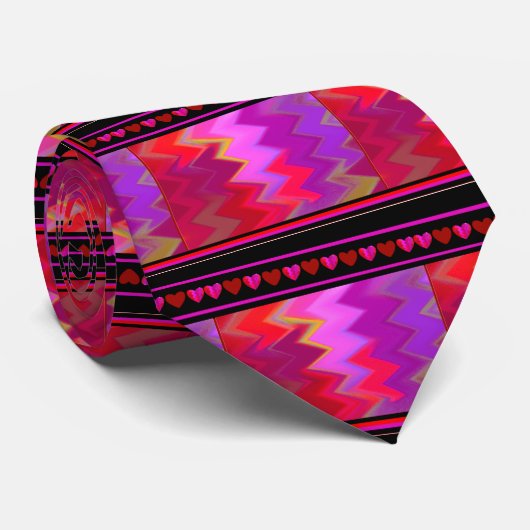 Herzparade Wave Design Krawatte (Gerollt)