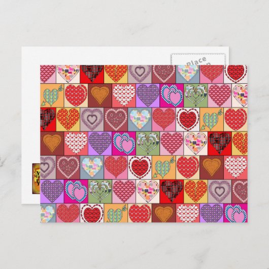 HERZPATCHEN POSTKARTE (Vorne/Hinten)