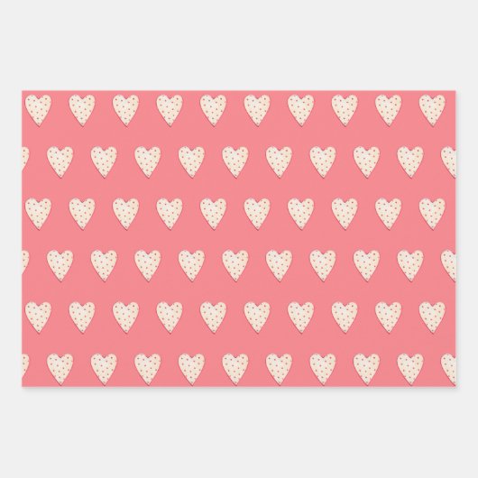 HerzPattern Valentinstag Geschenkpapier Set (Vorderseite 2)