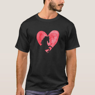 Herzpferd Haustier wildes Tier Valentinstag T-Shirt