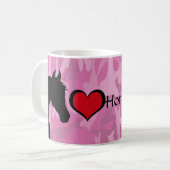 Herzpferd (rosa Camouflage) Kaffeetasse (Vorderseite Links)