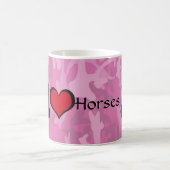 Herzpferd (rosa Camouflage) Kaffeetasse (Mittel)