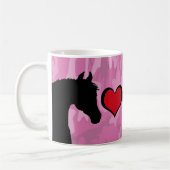 Herzpferd (rosa Camouflage) Kaffeetasse (Links)