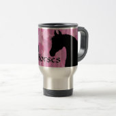 Herzpferd (rosa Camouflage) Reisebecher (VorderseiteRechts)