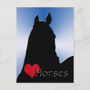 Herzpferde I (blau-metallischer Berst) Postkarte