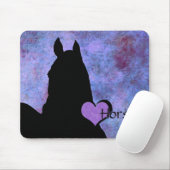 Herzpferde I (lila/blau) Mousepad (Mit Mouse)