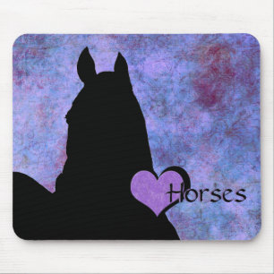Herzpferde I (lila/blau) Mousepad