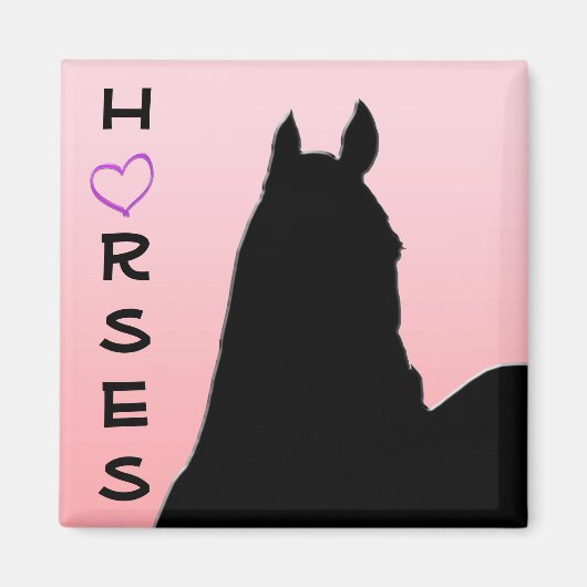 Herzpferde I (rosa verblasst) Magnet (Vorne)