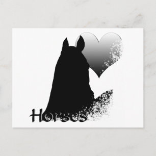 Herzpferde I (Silberes Herz) Postkarte