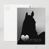 Herzpferde I (Silberes Herz) Postkarte (Vorne/Hinten)