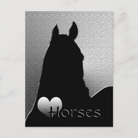 Herzpferde I (Silberes Herz) Postkarte (Vorderseite)
